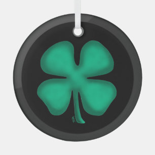 Zwarte Ierse ronde glazen ornament