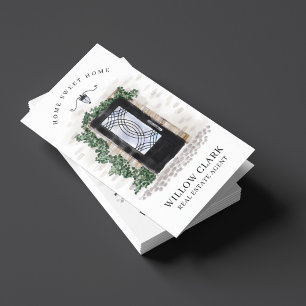 Zwarte IJzeren Waterverf Vooraan Foto's en service Visitekaartjes