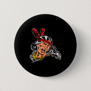Zwarte Indiaan Ronde Button 5,7 Cm