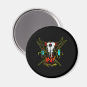 Zwarte Indiase Koe schedel Magneet (Voorkant / Achterkant)