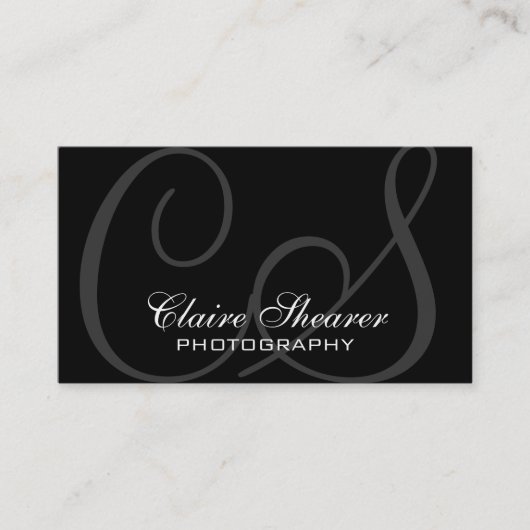 Zwarte Initialen Visitekaartje (Voorkant)