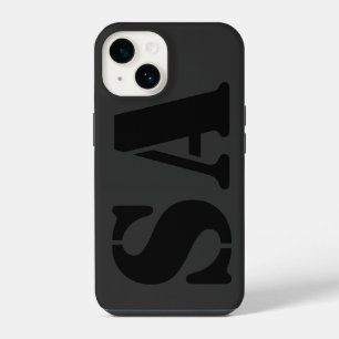 zwarte initiële minimale hedendaagse iPhone-hoes iPhone 14 Hoesje