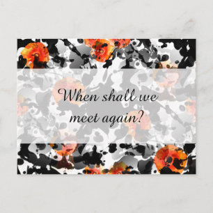 ZWARTE INK & POPPIES patroon + uw achtergrond. en Briefkaart