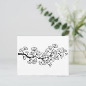 zwarte inkgoboom met bladeren briefkaart (Staand voorkant)