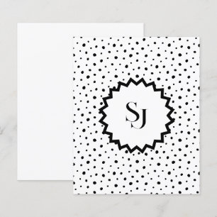 Zwarte inkt Improvisatie polka stippen Monogram.