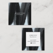 Zwarte inktverfband bleek blauw vierkante visitekaartje (Voorkant / Achterkant)