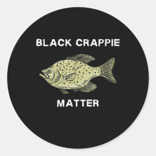 Zwarte-inktvis Crappie-viskunst Ronde Sticker