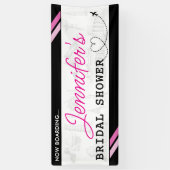 Zwarte instapkaart Bruidsdouche Spandoek (Verticaal)