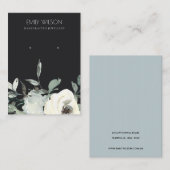 ZWARTE IRIGE WIT-FLORAL BUNCH EARRING DISPLAY VISITEKAARTJE (Voorkant / Achterkant)