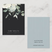 ZWARTE IRIGE WIT-FLORAL BUNCH EARRING DISPLAY VISITEKAARTJE (Voorkant / Achterkant)