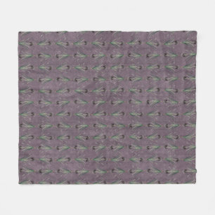 Zwarte Iris op een antiek tapijt Fleece Deken