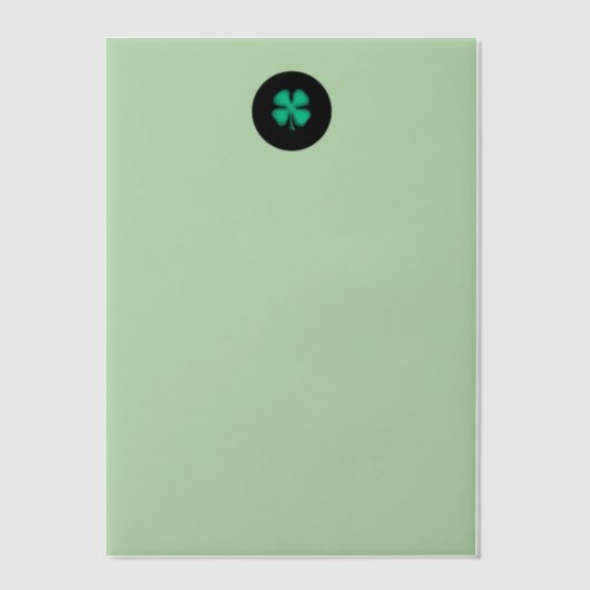 Zwarte Irish Circle groene vellum papieren Vellum Uitnodigingen (Voorkant)