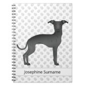 Zwarte Italiaanse dolfijnen met aangepaste tekst Notitieboek (Voorkant)