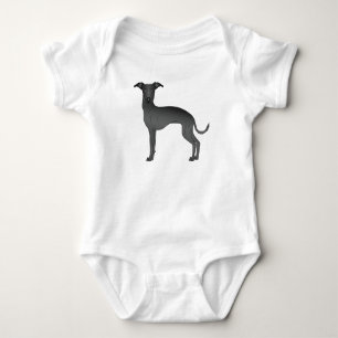 Zwarte Italiaanse Greyhound Lieve Cartoon Hond Romper