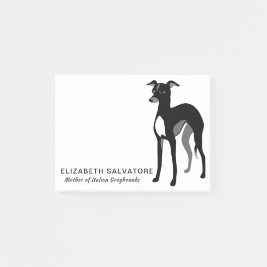 Zwarte Italiaanse Greyhound Post-it® Notes (Voorkant)