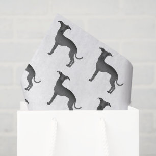 Zwarte Italiaanse Greyhound Schattige Cartoon Hond Tissuepapier