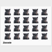 Zwarte Jaguar vierkante Stickers (Vel)
