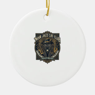 Zwarte Jazz Kat Kat Vader Cadeau Idee - Zwarte Jaz Keramisch Ornament