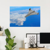 Zwarte jet aangedreven militaire drone poster (Thuiskantoor)
