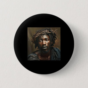 Zwarte Jezus, Christendom, Kerk, Christus, Jezus Ronde Button 5,7 Cm
