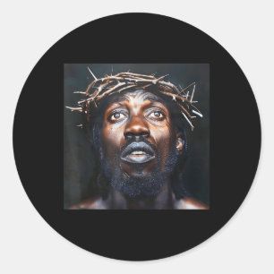 Zwarte Jezus, Christendom, Kerk, Christus, Jezus _ Ronde Sticker