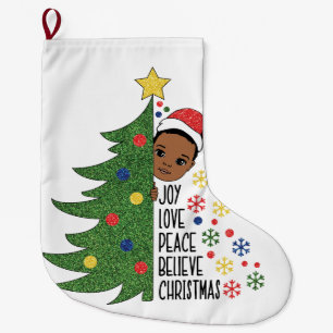 Zwarte jongen verjaardagscadeau melanine jongens K Grote Kerstsok