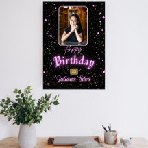 zwarte kaart foto schattige gelukkige verjaardag