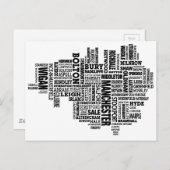 Zwarte kaart van Greater Manchester (Voorkant / Achterkant)