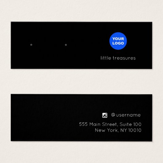 Zwarte kaart voor Logo met tapijt voor toevoegen (Voorkant /achterkant)