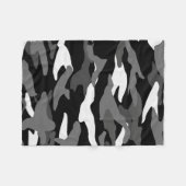 Zwarte kamouflage fleece deken (Voorkant (Horizontaal))