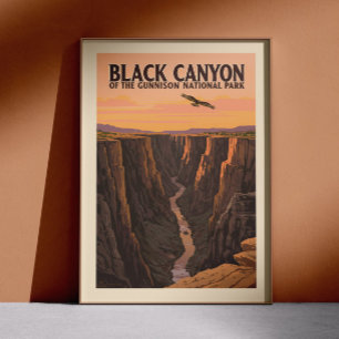 zwarte kanon van het Gunnison National Park Poster