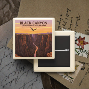  zwarte kanon van het Gunnison National Park Vierkante Button 5,1 Cm