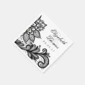 zwarte  kant | Elegante bruiloft servet (Hoek)