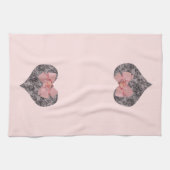 Zwarte kant en Rozen Theedoek (Horizontaal)