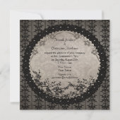  zwarte kant en Sequins Engagement Party Kaart (Achterkant)