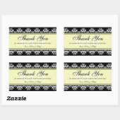 Zwarte kant grens dank je uit cadeautas rechthoekige sticker (Vel)