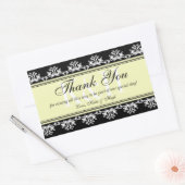 Zwarte kant grens dank je uit cadeautas rechthoekige sticker (Envelop)