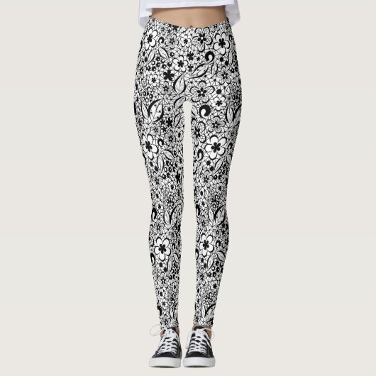 Zwarte kant leggings (Voorkant)