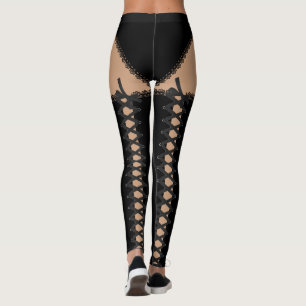 Zwarte kant omhoog leggings