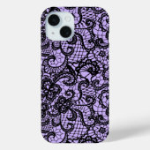 Zwarte kant op Paars Case-Mate iPhone Case (Achterkant)