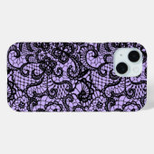 Zwarte kant op Paars Case-Mate iPhone Case (Achterkant (horizontaal))