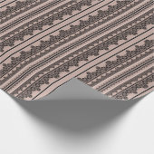 Zwarte kant, openwerk, bruine achtergrond, beige, cadeaupapier (Hoek)