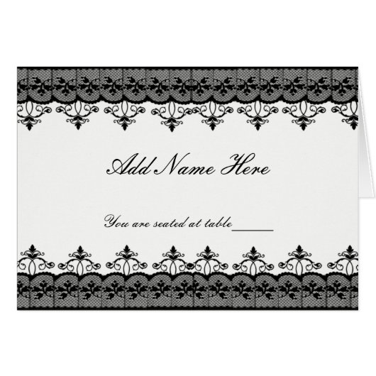 Zwarte Kant Place Kaarten (Voorkant Horizontaal)