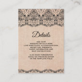  zwarte kant — Rustic Burlap — Gegevens Informatiekaartje (Voorkant)