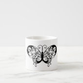 Zwarte kant vlinders 3 espresso kop (Voorkant)