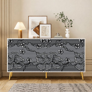 Zwarte Kanten Decoupage Tissuepapier Vintage