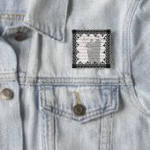 Zwarte Kanten Vierkante Foto Knop Vierkante Button 5,1 Cm (In situ)