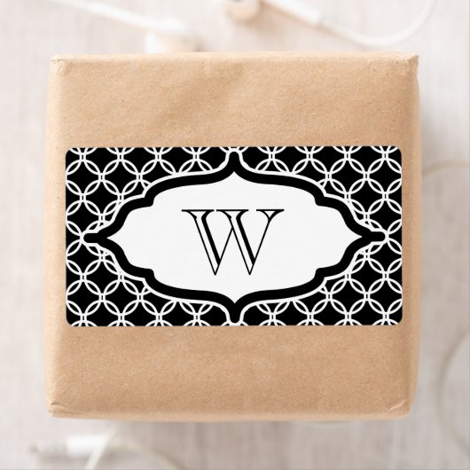 Zwarte kantlabels met monogram etiket (Insitu)