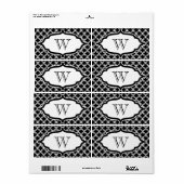 Zwarte kantlabels met monogram etiket (Full Sheet)