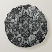 Zwarte kantwerk kunstenaarschap rond kussen (Achterkant)